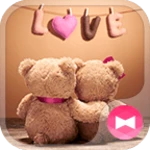 teddy bear couple theme +home android application logo